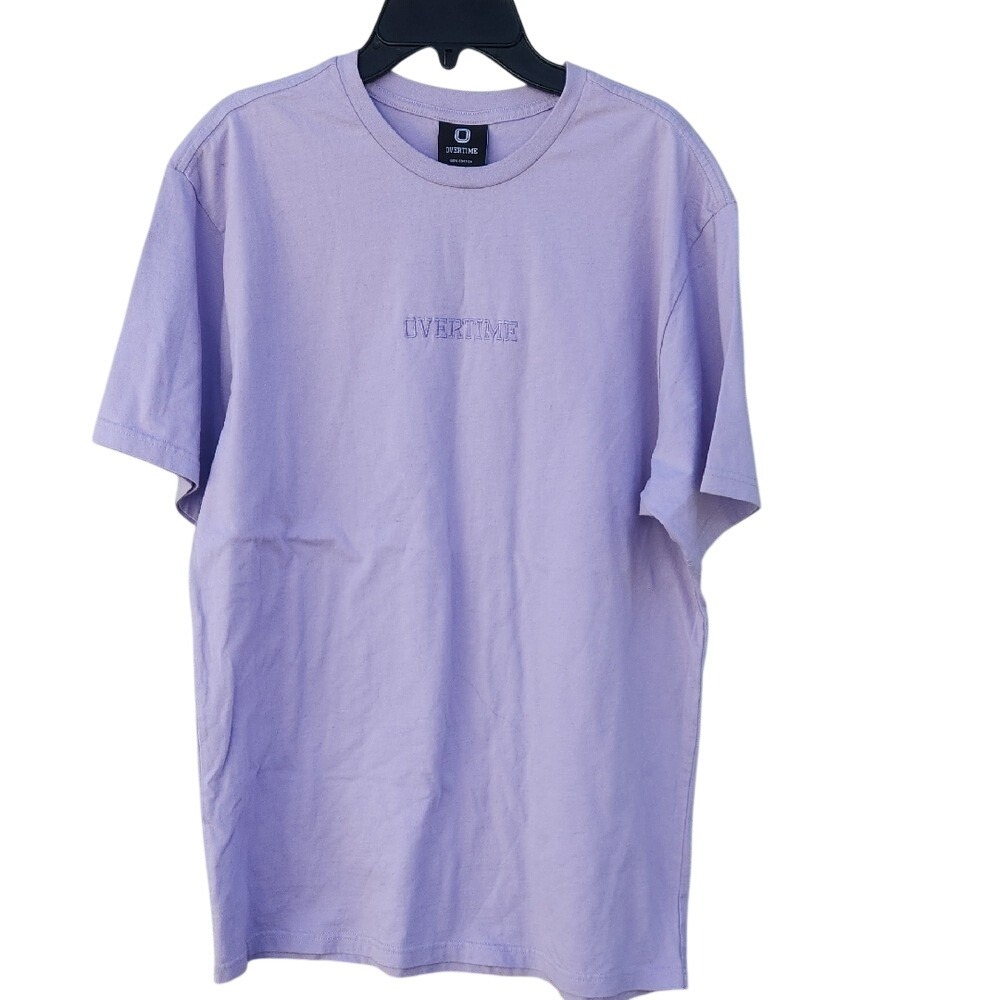 Overtime Mens‎ Pastel Purple Sport Tee Cotton Ecocore Medium Normcore Athletic